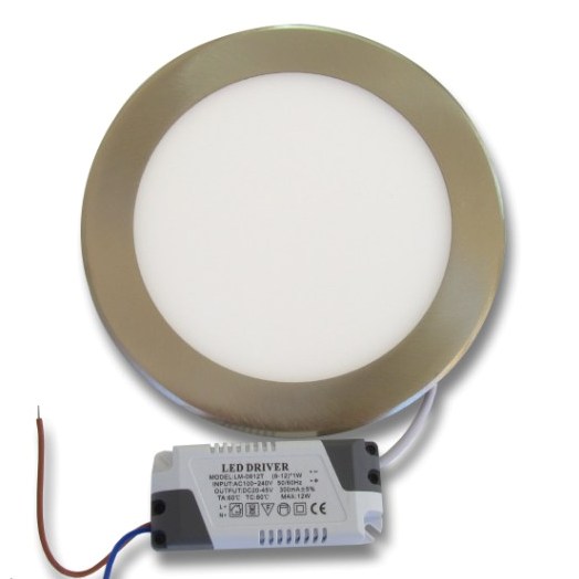 12W LED Панел за Вграждане - INOX 3000К-Топло Бяла Светлина - Затвори