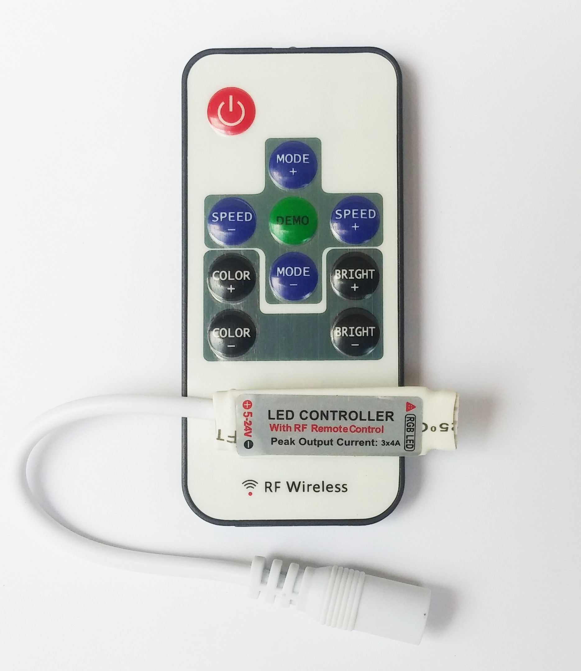RGB Мини LED Контролер RF с Дистанционно Управление 144W - 10 бутона