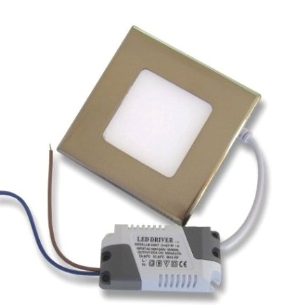 6W LED Панел за Вграждане - INOX Квадратен -6000К Студено Бяла Светлина 6W LED Панел за Вграждане - INOX Квадратен -6000К Студено Бяла Светлина