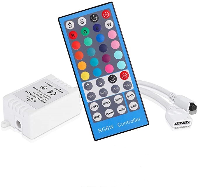 72W RGBW/RGB+W LED Контролер с IR Дистанционно управление - 40 бутона 72W RGBW/RGB+W LED Контролер с IR Дистанционно управление - 40 бутона