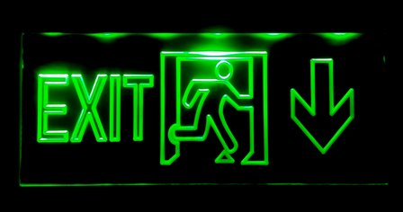 Луксозна LED табелка - EXIT на долу за Евакуационно осветление Луксозна LED табелка - EXIT на долу за Евакуационно осветление