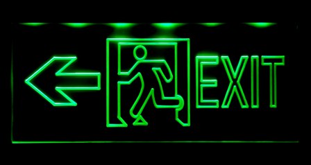 Луксозна LED табелка - EXIT на ляво за Евакуационно осветление Луксозна LED табелка - EXIT на ляво за Евакуационно осветление
