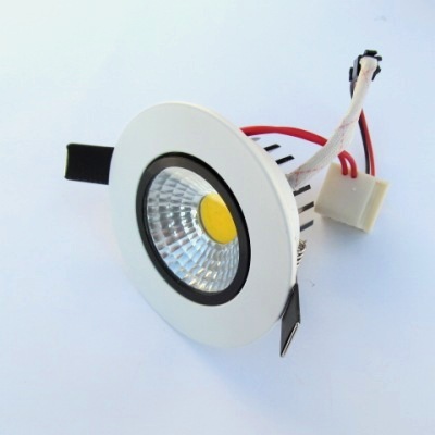 3W LED COB Луни за Вграждане Студено Бяла Светлина 6500K Сатенено Бял Корпус - Затвори