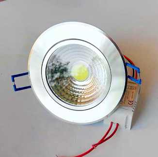 5W LED COB Луни за Вграждане Топла Светлина 2700K Корпус - Металик