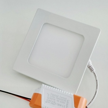 9W LED Панел за Вграждане Квадратен 3000K - Топло Бяла Светлина
