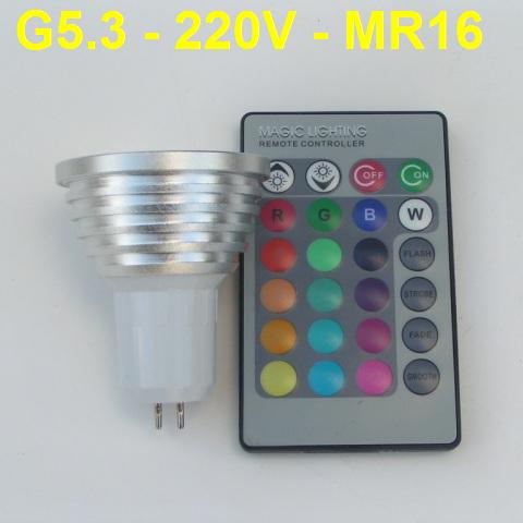 RGB LED Луничка G5.3 3W 220V с Дистанционно Управление RGB LED Луничка G5.3 3W 220V с Дистанционно Управление