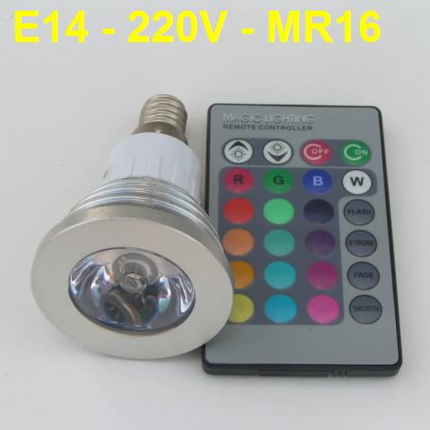 RGB LED Луничка E14 3W с Дистанционно Управление RGB LED Луничка E14 3W с Дистанционно Управление