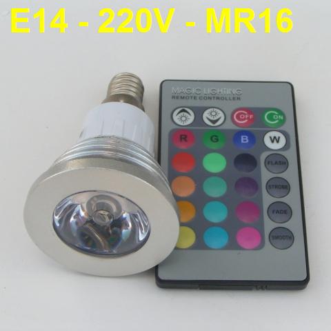 RGB LED Луничка E14 3W с Дистанционно Управление - Затвори