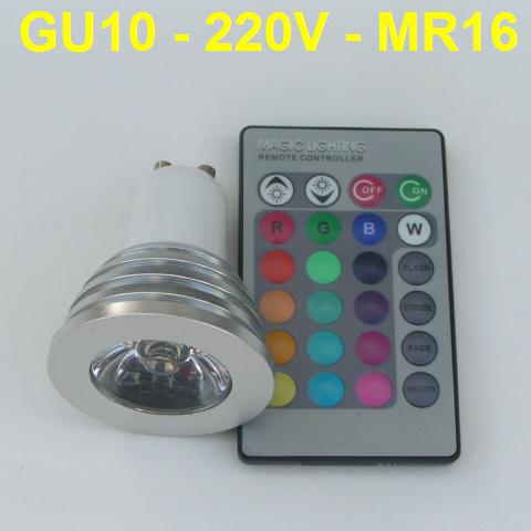 RGB LED Луничка GU10 3W с Дистанционно Управление - Затвори