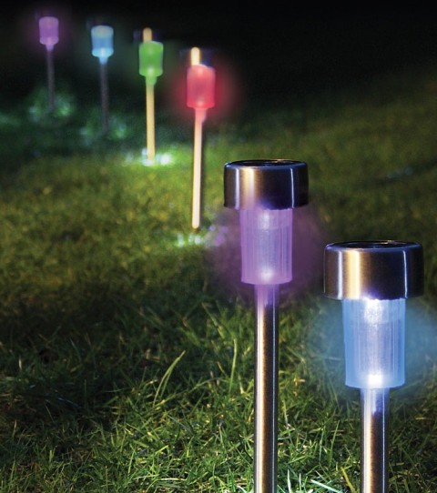 10бр.RGB Иноксови Соларни Лампи 10бр.RGB Иноксови Соларни Лампи