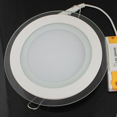 12W Кръгъл LED Панел за Вграждане - Стъклен 4500К- Неутрално Бяла Светлина - Затвори