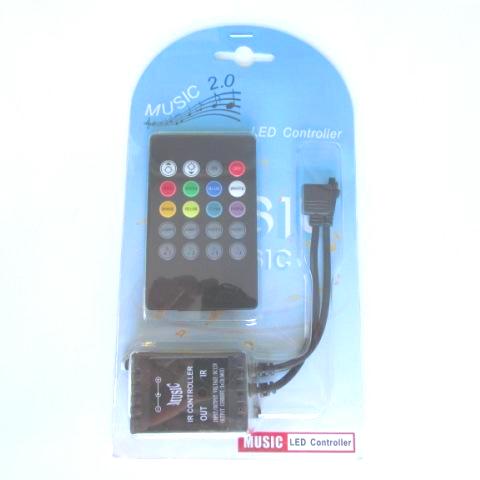 Музикален RGB LED Контролер със Звуков Контрол 72W